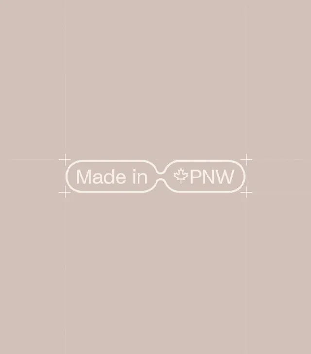 Made in PNW Wordmark, minimal, geometric, monochrome