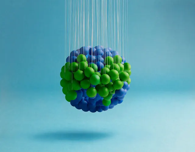 Abstract 3D Molecular Sphere, 3d-render, abstract, vibrant