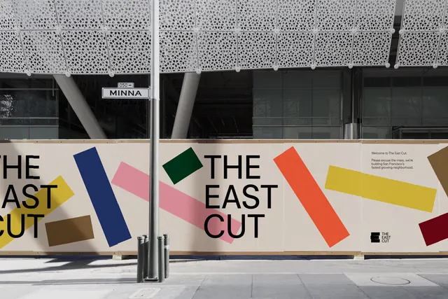 The East Cut Branding Mockup, minimal, geometric, high-contrast