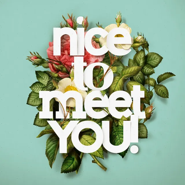 Nice to Meet You Floral Typography, organic, playful, vibrant