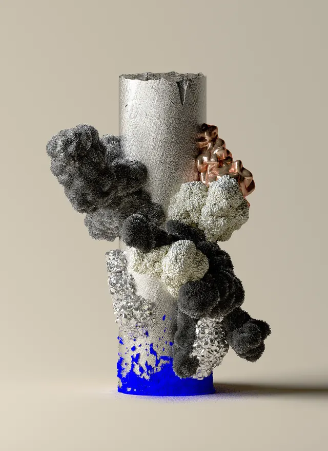 Abstract 3D Sculpture Composition, abstract, 3d-render, monochrome