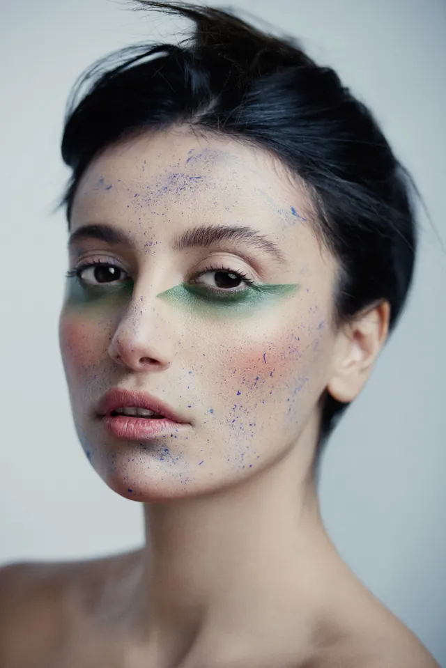 Glitter Makeup Portrait, photographic, vibrant