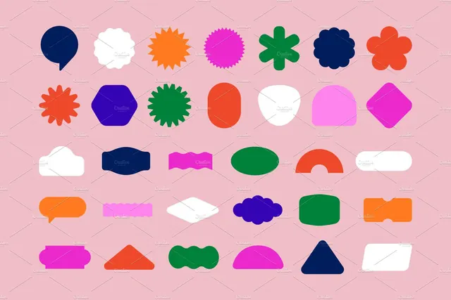 Minimal playful abstract graphic, minimal, playful, pastel