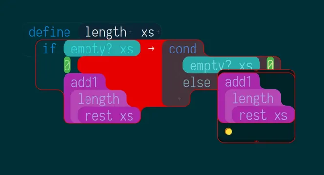 Functional programming logic flow diagram, technical, abstract, neon