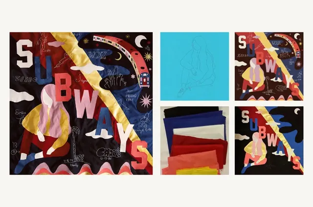 Abstract Geometric Collage, maximalist, brutalist, vibrant