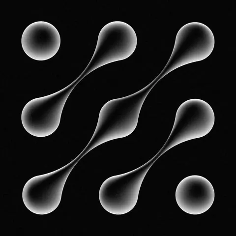 Abstract Fluid Shapes, minimal, 3d-render, monochrome