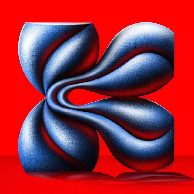 Abstract 3D Fluid Form, abstract, 3d-render, vibrant