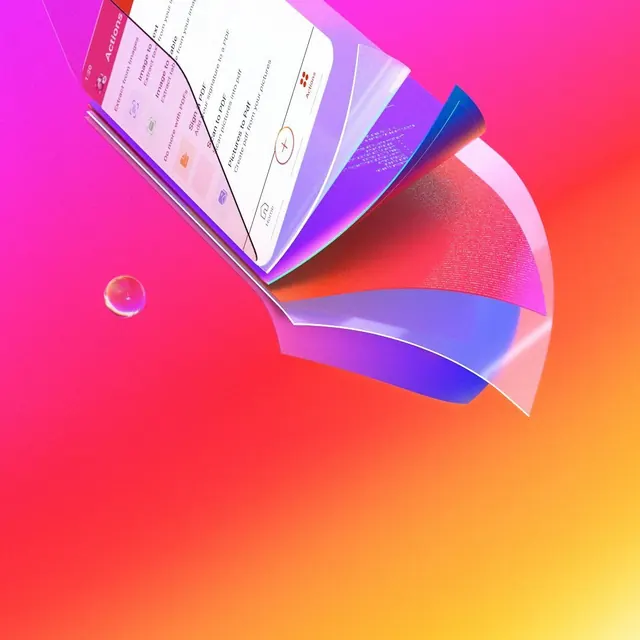 Abstract Gradient Paper Fold, gradient-heavy, 3d-render, vibrant