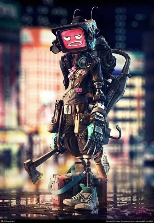 Cybernetic Robot Character