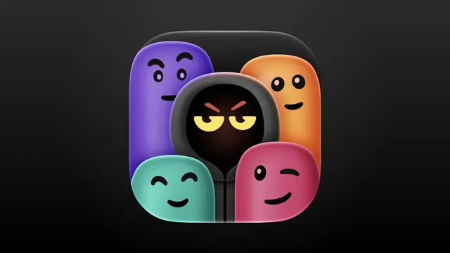 Imposter Game Icon, minimal, playful, dark