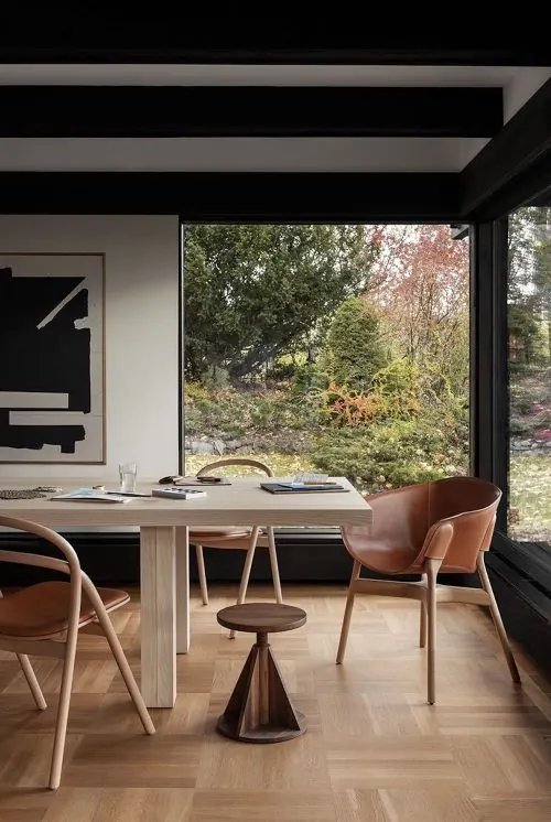 Modern Interior Workspace, minimal, luxury, warm