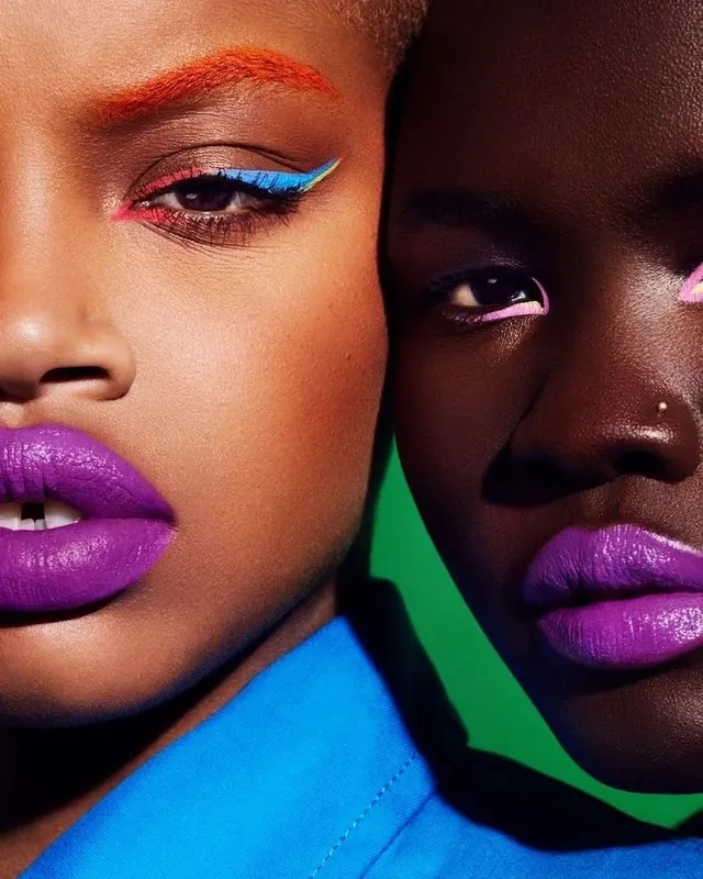 Vibrant Dual Portrait, maximalist, vibrant