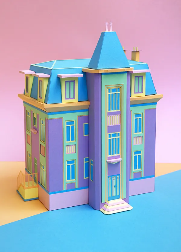 3D Isometric Building Illustration, 3d-render, playful, vibrant