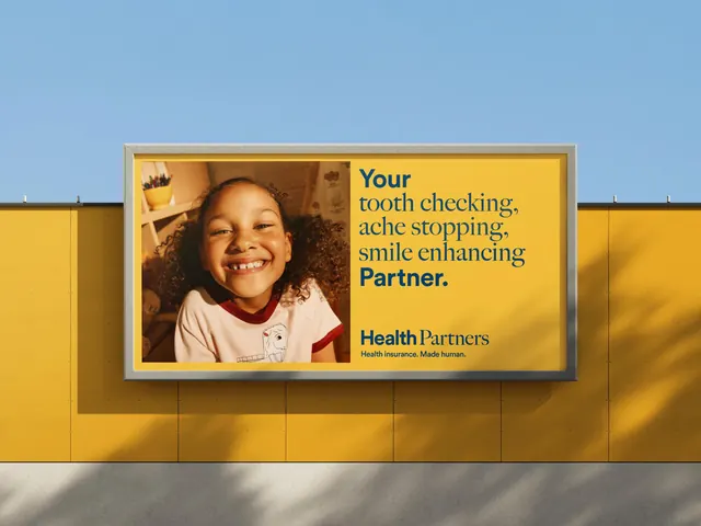 Health Partners outdoor billboard, corporate-clean, minimal, warm