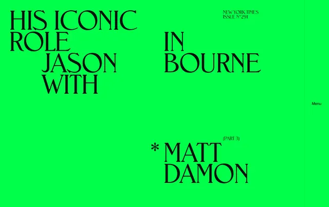 Jason Bourne Movie Poster Typography, brutalist, minimal, vibrant