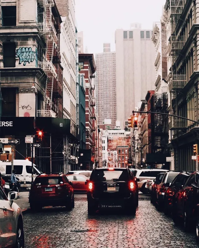 Urban Street Scene at Night, photographic, dark-mode, dark