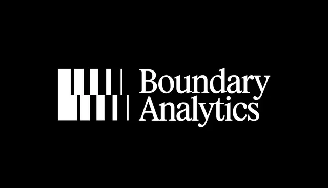 Monochrome logotype with data-viz mark, minimal, geometric, dark