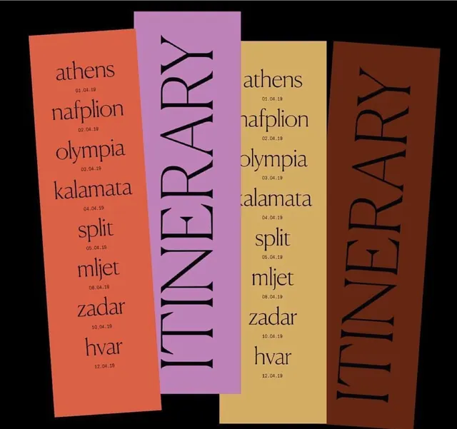 INERTIA tour event schedule poster, minimal, geometric, vibrant