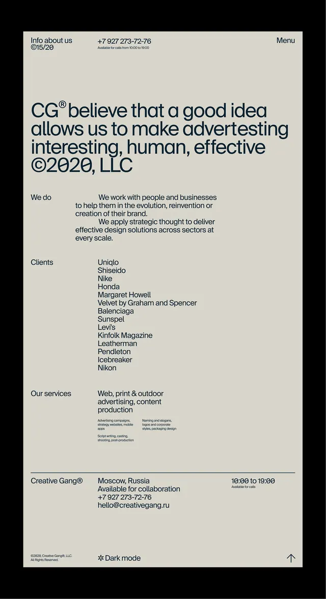 CG2 agency one-pager minimal layout, minimal, corporate-clean, light