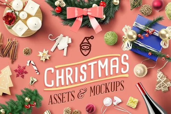Christmas Assets & Mock Ups + Bonus, playful, maximalist, warm