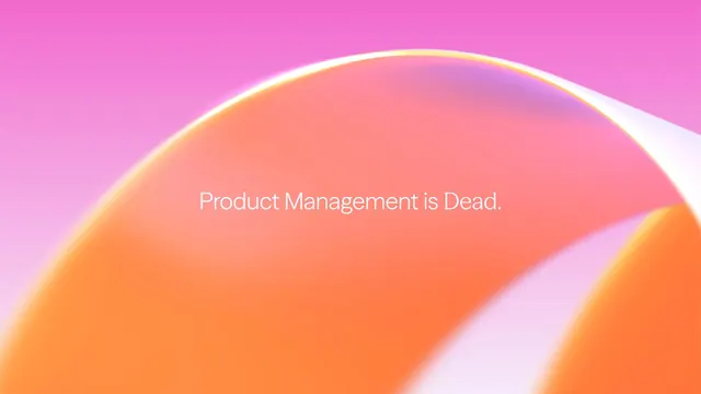 Bold gradient blob with ironic statement text, gradient-heavy, abstract, warm