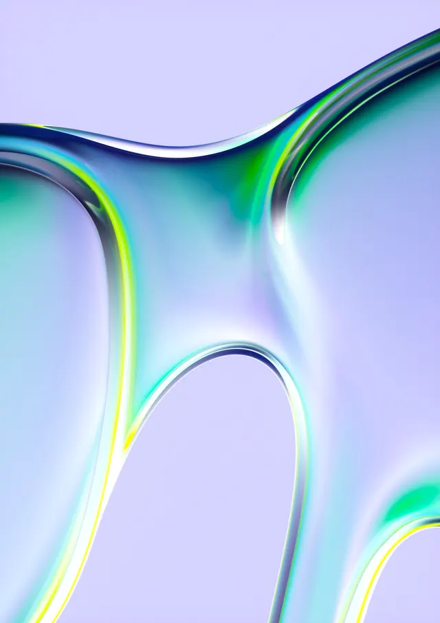 Iridescent Fluid Abstract, 3d-render, gradient-heavy, vibrant