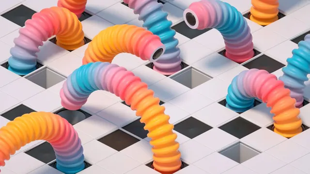 3D Abstract Tubes Composition, 3d-render, playful, vibrant