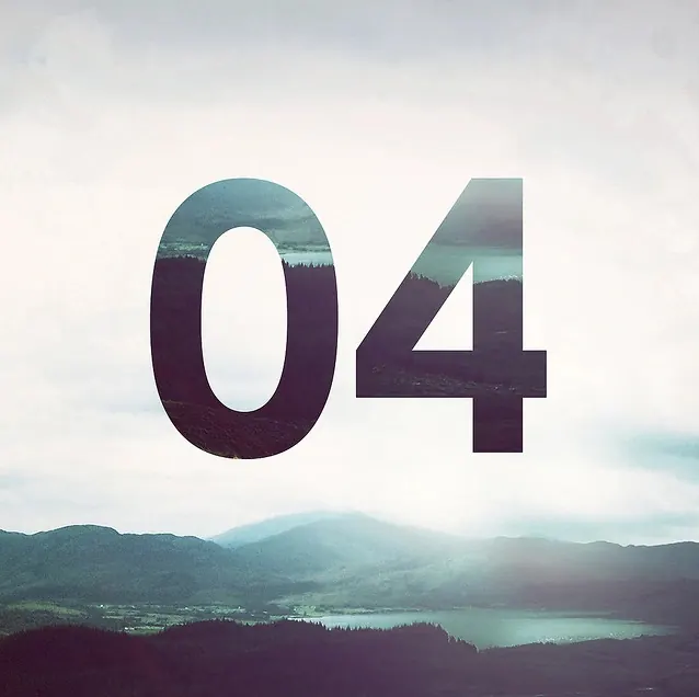 Overlaid Number Graphic, minimal, photographic, muted