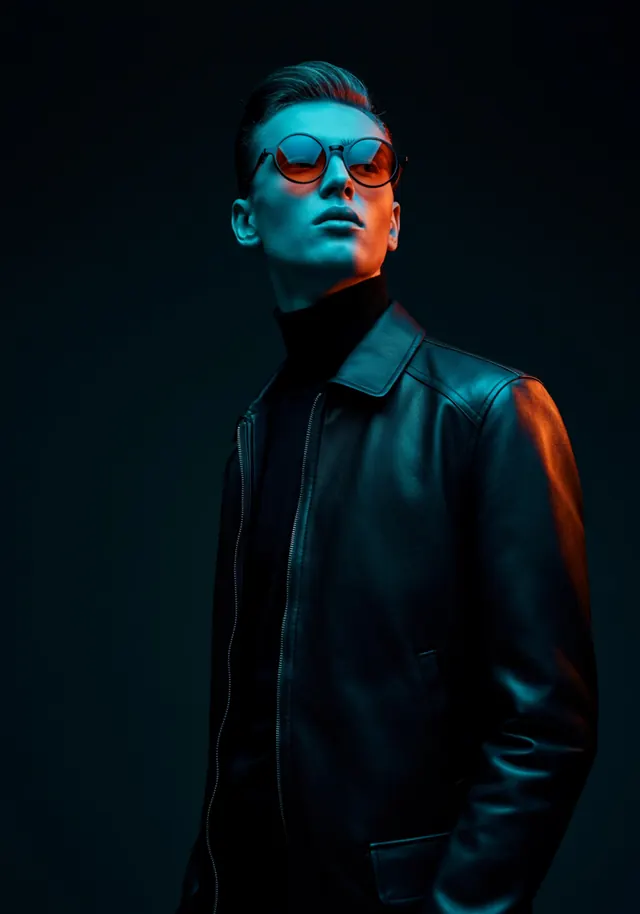 Cyberpunk Portrait with Neon Lighting, dark-mode, dark