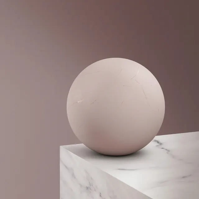 Minimalist Sphere on Marble Pedestal, minimal, 3d-render, muted