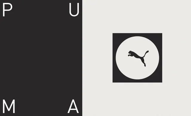 PUMA Logo Composition, minimal, swiss, monochrome