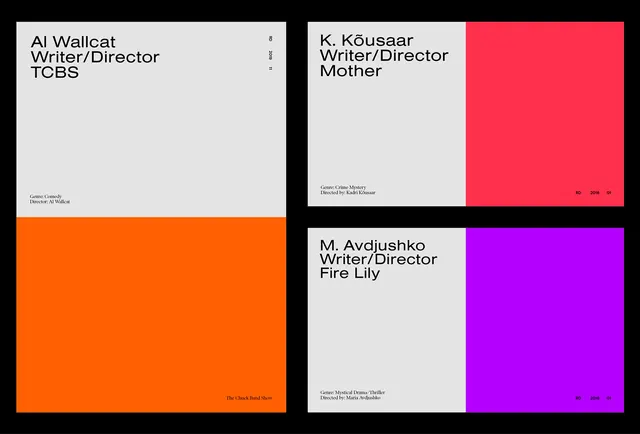 Writer/Director Portfolio Layout, swiss, minimal, high-contrast