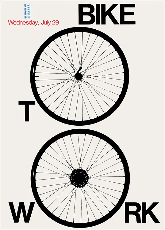 Bike Work Typography Layout, brutalist, minimal, monochrome