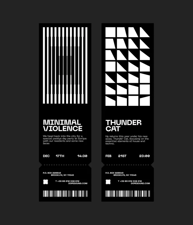 Minimal Violence and Thunder Cat Identity, minimal, swiss, monochrome