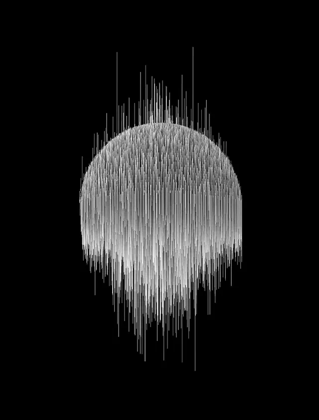 Abstract Sphere Graphic, minimal, monochrome, monochrome