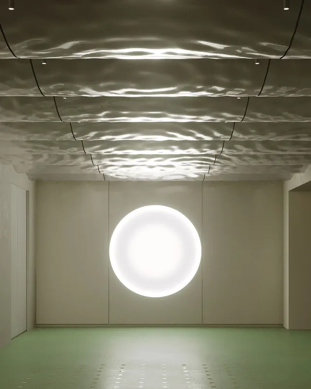 Minimalist Circular Light Installation, minimal, light-mode, light