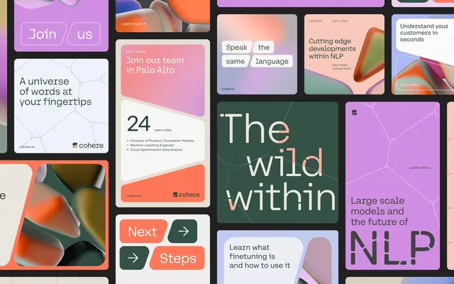 Gradient modular NLP product interface, gradient-heavy, minimal, cool