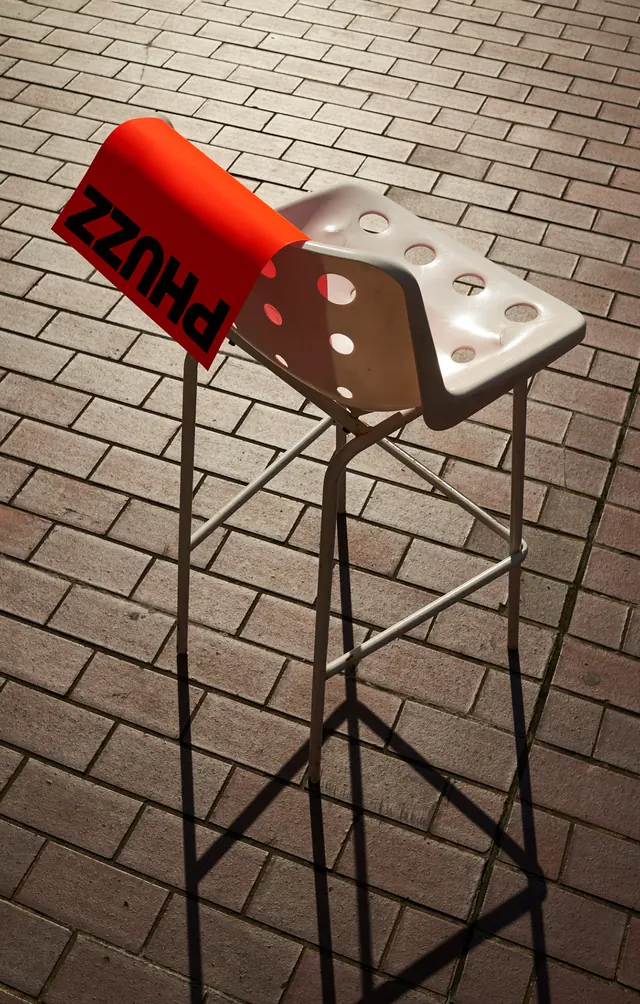Red and White Bar Stool
