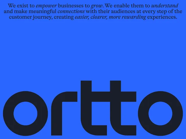 Ortto mission statement graphic, minimal, geometric, vibrant
