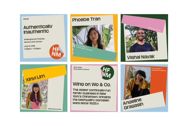 Colorful card grid for arts profiles, minimal, corporate-clean, light