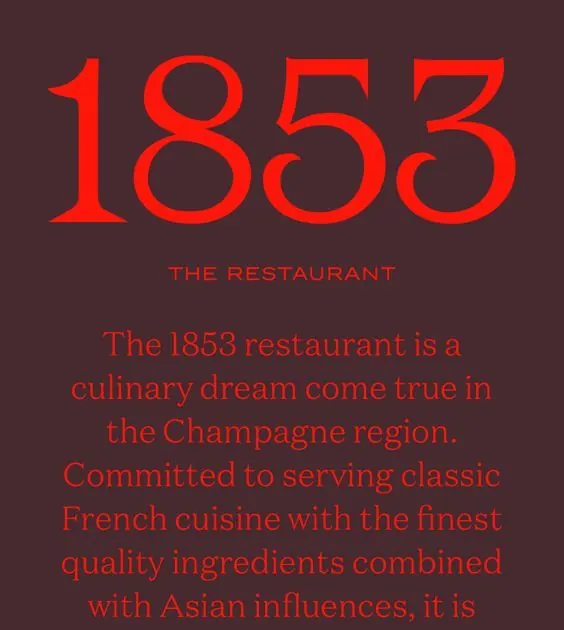 1853 The Restaurant serif year mark, luxury, minimal, dark