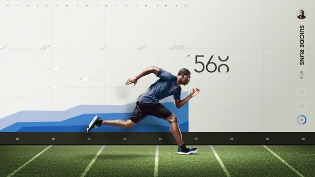 Athlete in Motion Graphic, minimal, geometric, high-contrast