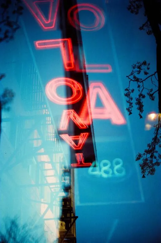 Neon Signage Typography, retro, dark-mode, vibrant