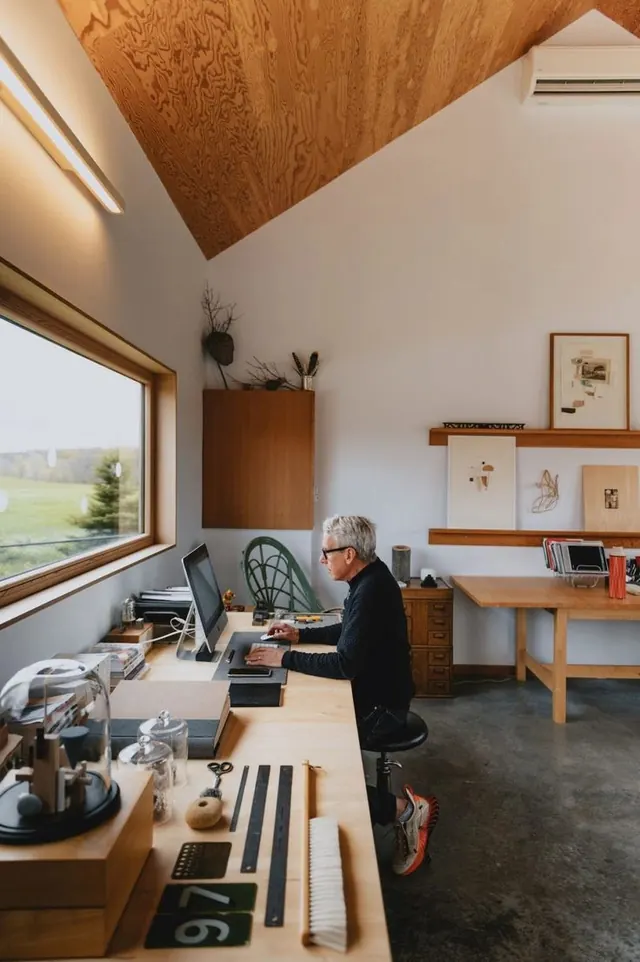 Modern Home Office Interior, light-mode, minimal, light