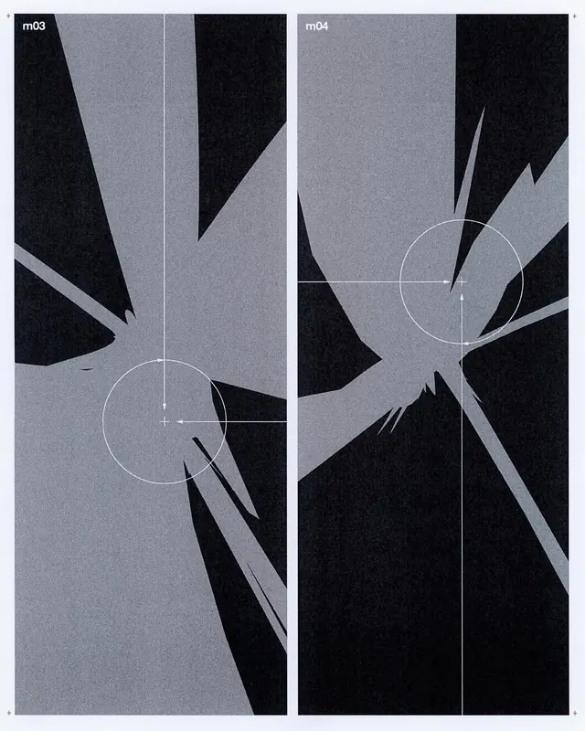 Geometric Abstract Graphic Study, minimal, brutalist, monochrome