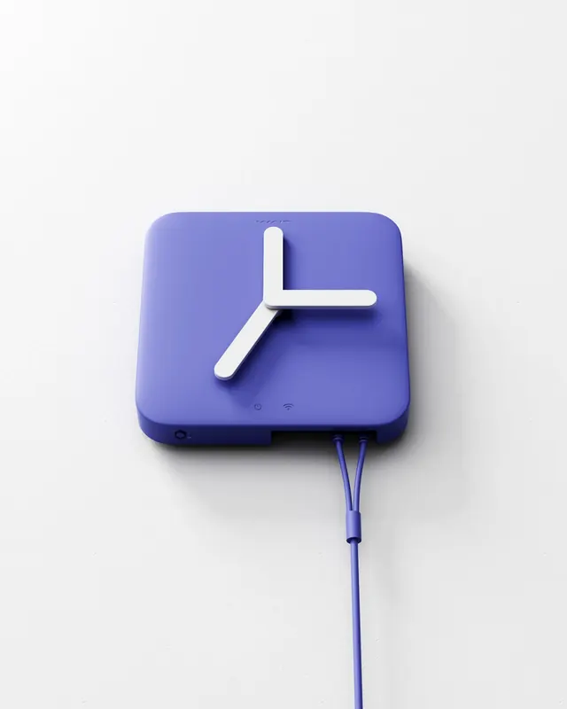 Minimalist Purple Clock Icon, minimal, flat, vibrant