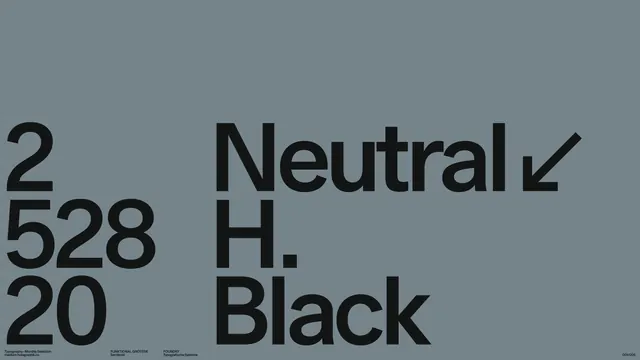 Neutral H. Black Type Specimen