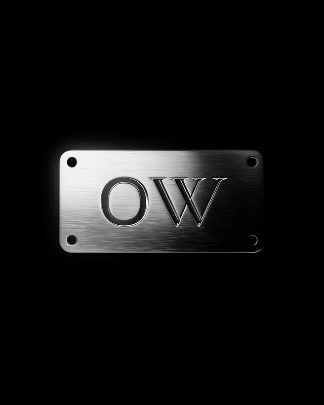 OW Monogram Emblem, minimal, luxury, monochrome