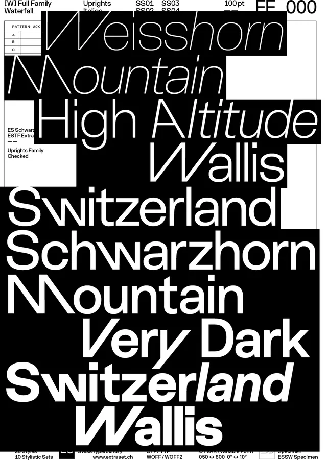 Typography Specimen - Very Dark Switzerland Wallis