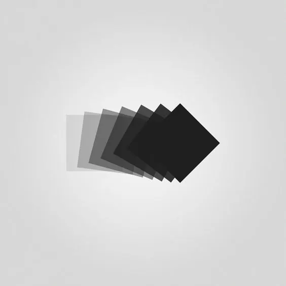 Overlapping Geometric Squares, minimal, geometric, monochrome